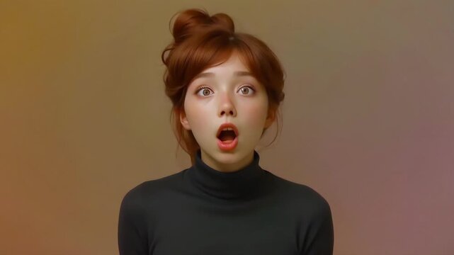 portrait of a surprised woman