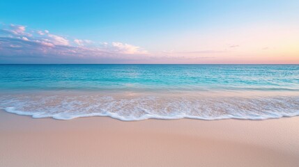 Serene tropical beach at sunset