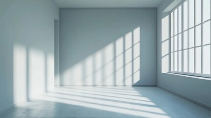 Fototapeta premium Empty Room With Sunlight Streaming Through a Window