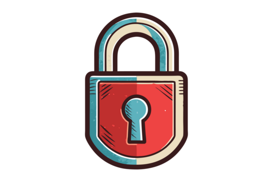 A grunge  padlock with a keyhole
