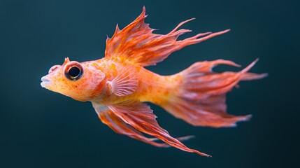 Vibrant orange fish with flowing fins