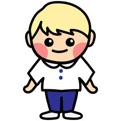 a blond boy Illustration, boy character