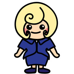 Female Teacher with blonde hair and a blue suit Illustration