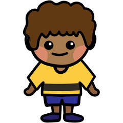 little black boy in yellow Illustration