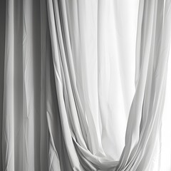 Obraz premium 3d render of white curtains on the window