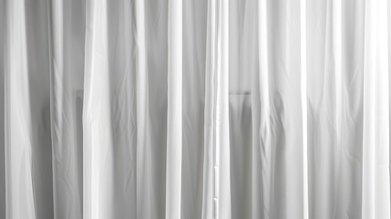 Obraz premium 3d render of white curtains on the window