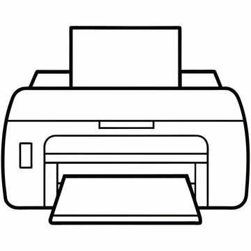 black and white printer with paper clip art preview