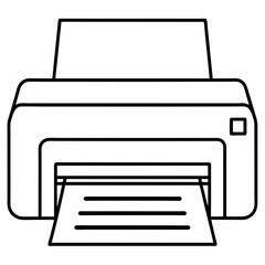 Printer machine black design white background line art