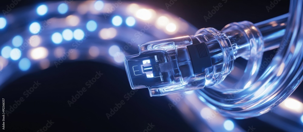 Poster 3d rendering of a network connection illustrating internet communication and computer technology fea