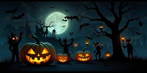 halloween background with pumpkin