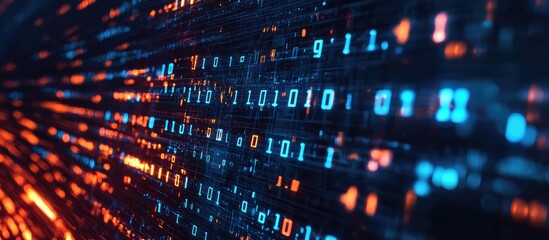 Obraz premium Abstract binary background featuring digital numbers for high tech technology themes