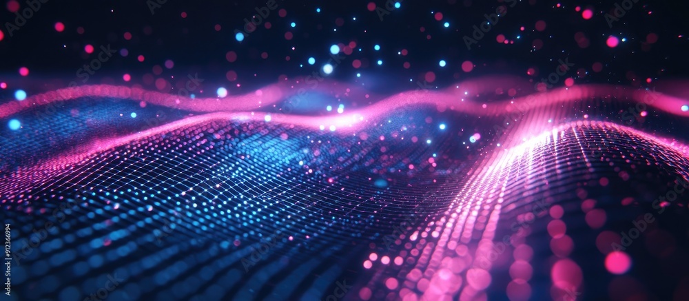 Poster abstract lines grid technology background with 3d rendering effects