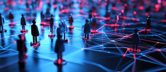 Obraz premium Business Strategy Visualization Technology Internet and Networking Concept in 3D Illustration