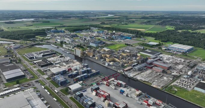 Bergen op Zoom industrial port, Plastics, concrete, recycling, raw materials processing companies.