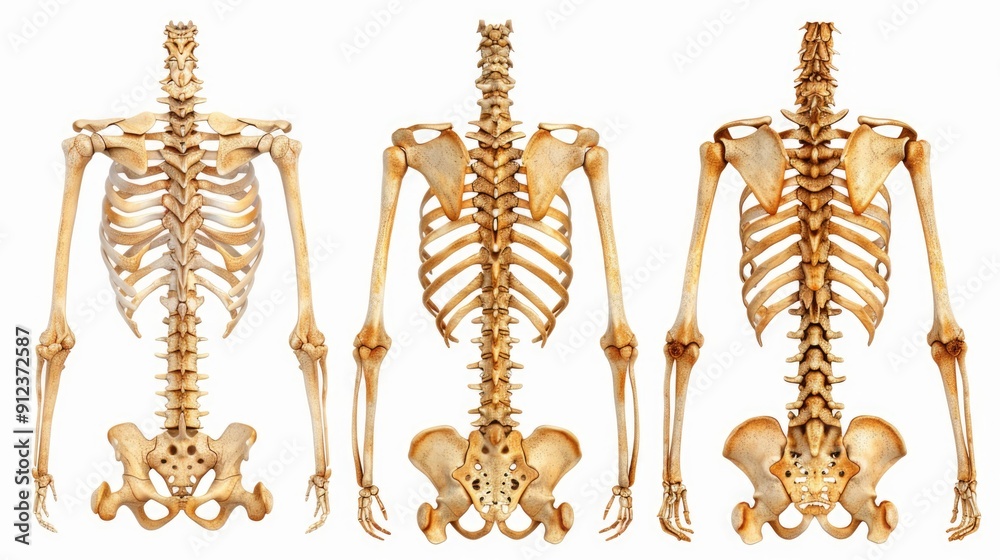 Poster a collection of variously sized and shaped bones