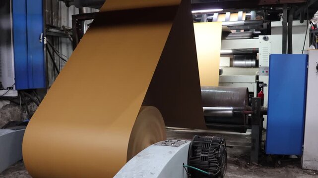 Bangalore, India 1st August 2024: Modern factory for the production of Corrugated Carton Boxes at a factory. warehouse storage, paper in the Products. Packaging Industry. Cartoning Solutions.