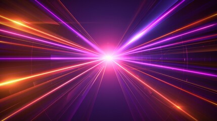 Abstract bright purple and orange light with a yellow streak background