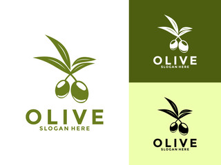 Olive Logo Vector Illustration, Premium Olive Oil logo Design Template