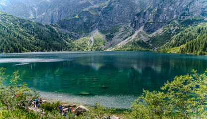 mountain lake mountain peak Morskie Oko Zakopane Poland view landscape © Андрей Трубицын