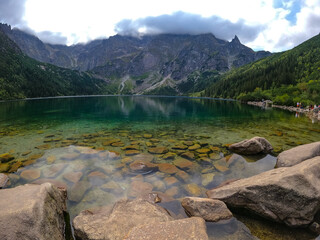mountain lake mountain peak Morskie Oko Zakopane Poland view landscape © Андрей Трубицын