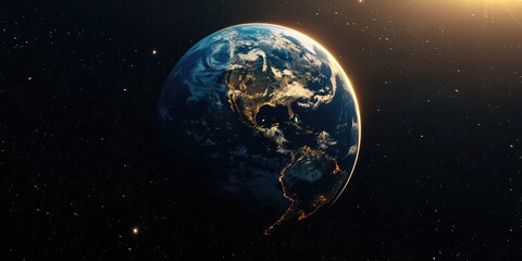 Fototapeta premium HD wallpaper, world location of planet globe. The generation of AI.