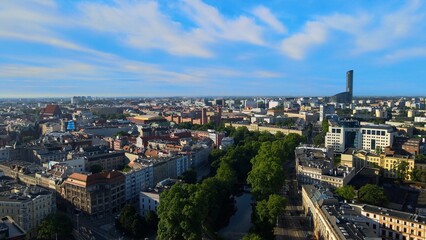 Fototapeta premium city Europe beautiful top view aerial photography of Wroclaw Poland