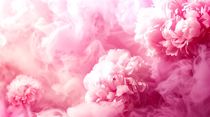 Fototapeta premium A pink flower with smoke in the background