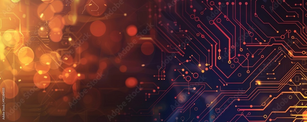 Poster abstract smartphone desktop background, binary code and glowing lights, representing data technology