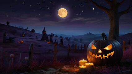 Fototapeta premium halloween background with pumpkin