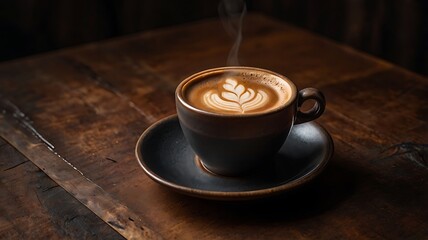 A cup of coffee, Espresso coffee with coffee beans