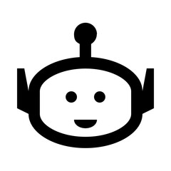 Obraz premium Chatbot Face Head Robot Line Icon