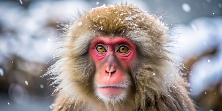 Native to Japan, the Japanese macaque, also known as the snow monkey, is a terrestrial Old World monkey species with a lush fur coat, curious gaze.