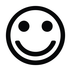 Fototapeta premium Black and white smiling face icon graphic design illustration. Vector illustration