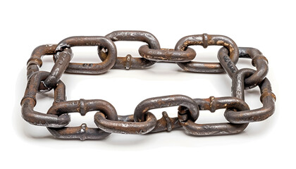 Obraz premium metal chains isolated on white