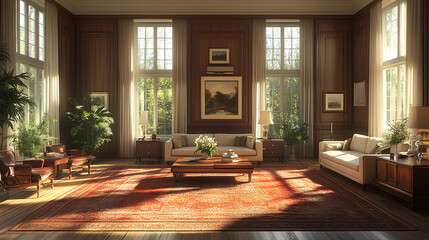 Fototapeta premium family room with a minimalist impression