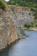 Rock formations in an abandoned quarry