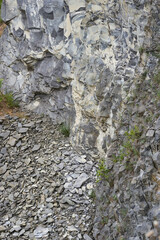 Rock formations in an abandoned quarry