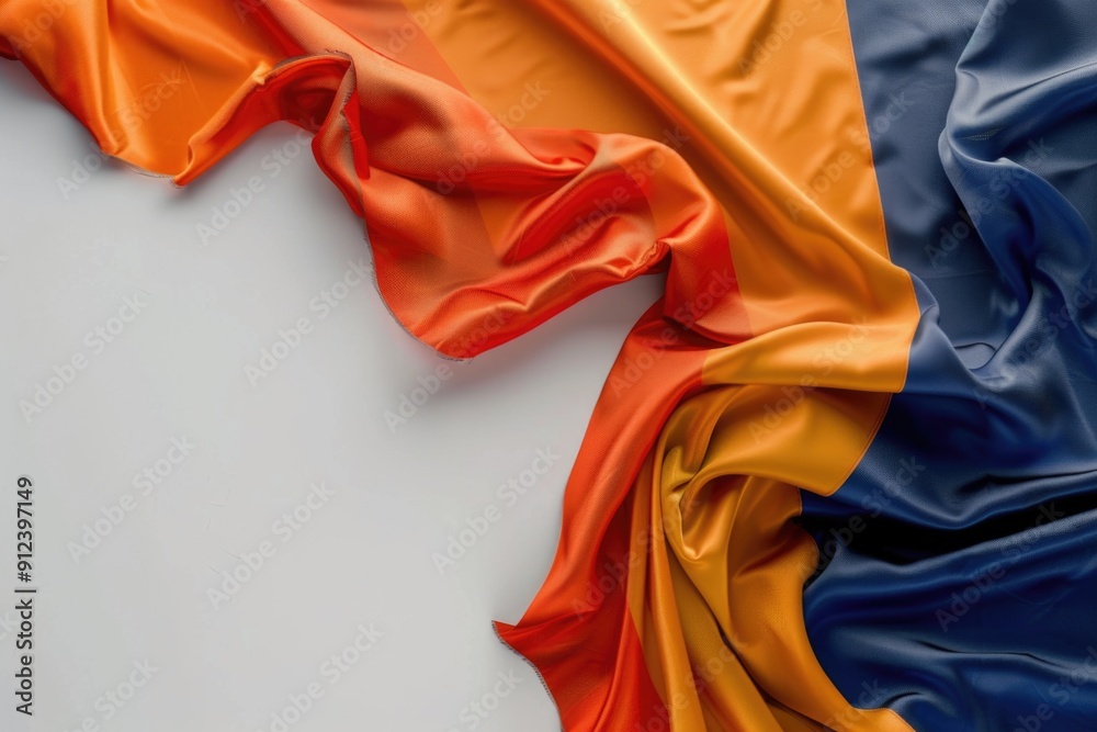 Poster A close-up shot of a vibrant cloth with intricate patterns and colors, great for use in textile designs, marketing materials or product showcases