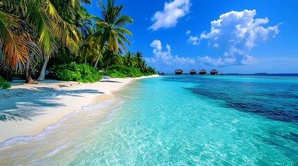 Fototapeta premium beach with palm trees