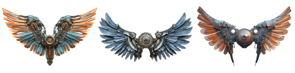 mechanical wings isolated on a transparent background..