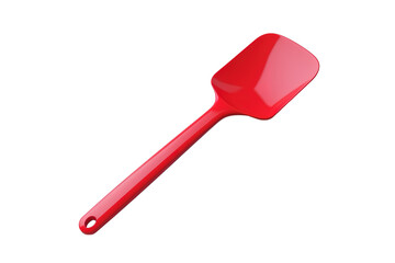 A Vibrant Red Silicone Spatula Isolated On White Background on a White or Clear Surface PNG Transparent Background