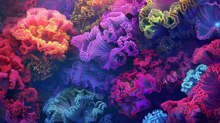 Obraz premium Abstract colorful digital coral reef