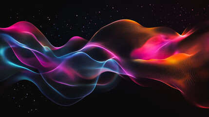 Obraz premium Abstract digital background electromagnetic wave colorful background Abstract digital wave background information technology Innovation is the background. gradient wave digital wave banner