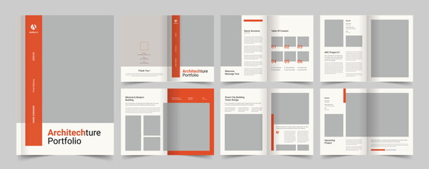 Architecture Portfolio Template, Portfolio Design for Architecture and Interior, A4 Size Brochure