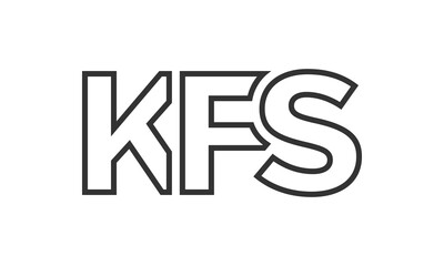 KFS logo design template with strong and modern bold text. Initial based vector logotype featuring simple and minimal typography. Trendy company identity.
