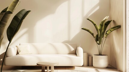 Modern Living Room with Sunlight