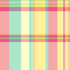 70s fabric plaid texture, clothing pattern tartan seamless. Couch check textile background vector in red and yellow colors.