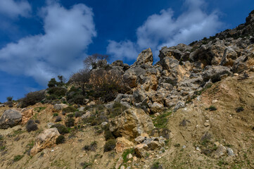 Scenic view of road by mountains against sky,Cyprus