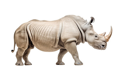 Obraz premium BRhino isolated on white, png, transparent background. 