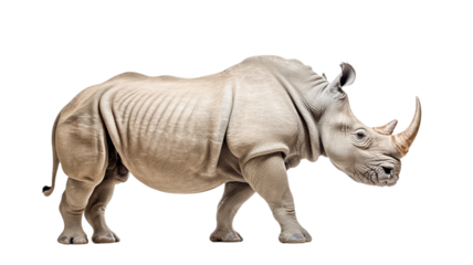 BRhino isolated on white, png, transparent background.

